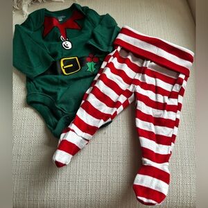Old navy Christmas onesie and footie pants
